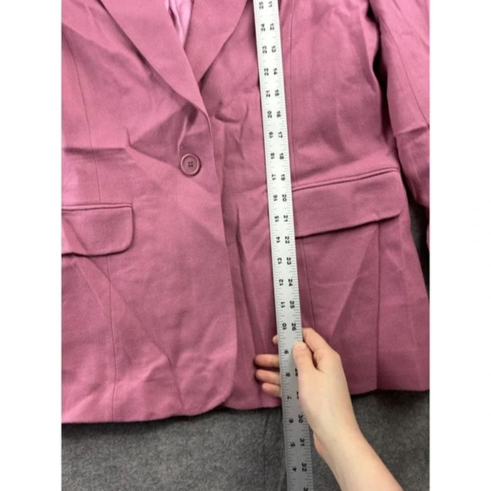 Kristen Blake 100% Merino Wool Lined Blazer Jacket Women 10 Barbiecore Girly 00s